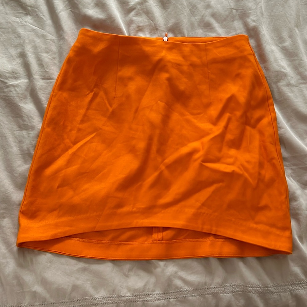 Oval Square Mini Skirt in Orange